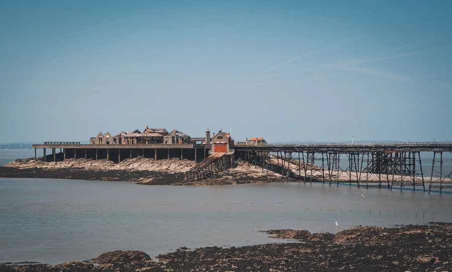 Birnbeck Pier at Weston-super-Mare, within the heritage designations covering the town's seafront buildings