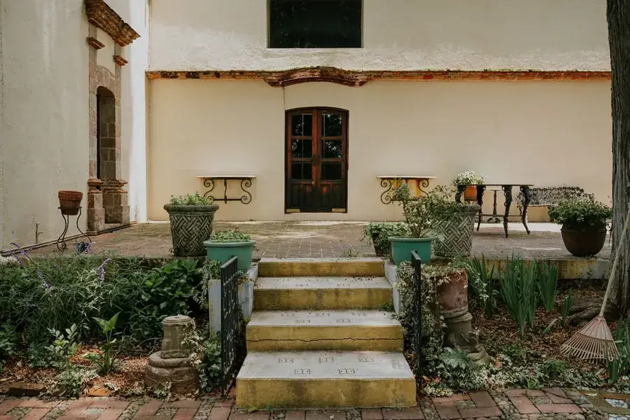 Steps up to a doorway, the kind of threshold height that constrains a warm roof upgrade in Weston-super-Mare