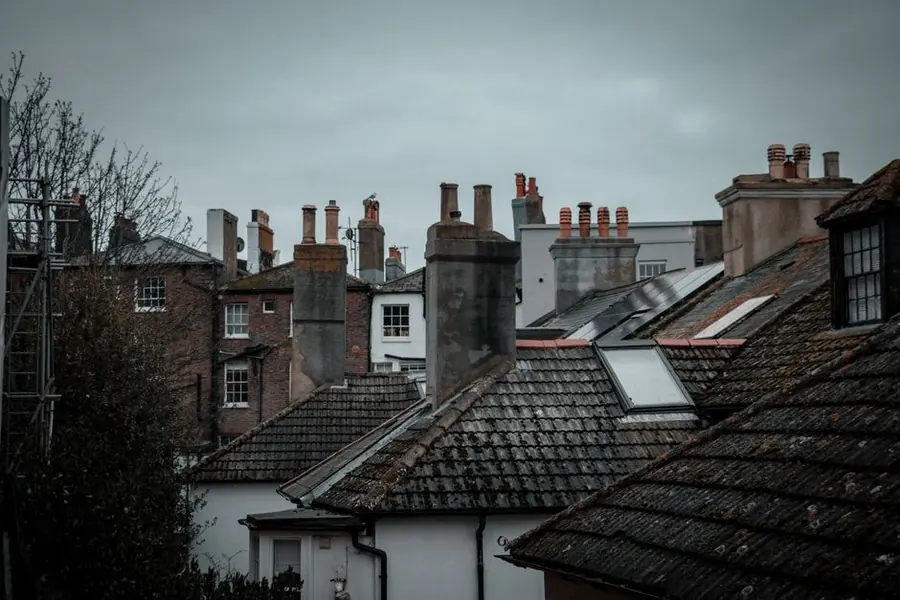 The roofscape of an English seaside town, where exposed edges and details take the full force of coastal wind