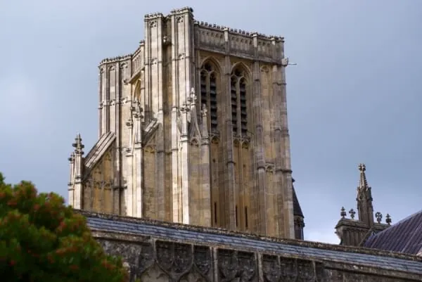 A soaring gothic church tower, the kind of scale that earned St Mary's at Yatton its cathedral nickname