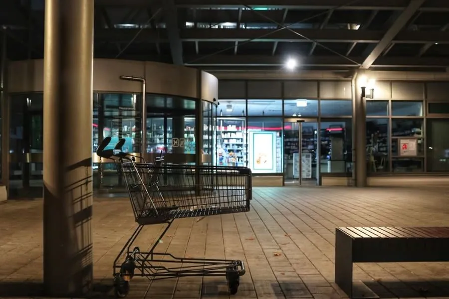 A closed retail premises out of trading hours, when commercial roofing work can be carried out